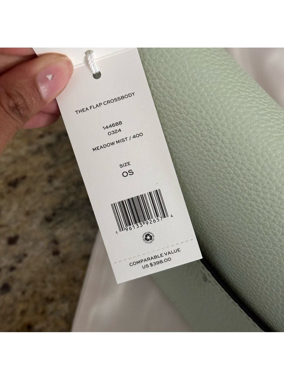 New Tory Burch Thea web flap green mist double straps - Picture 10 of 10